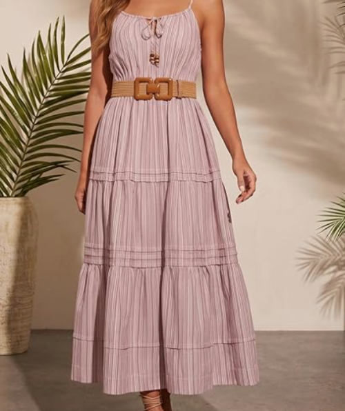 Wide Stretch Woven Belt for Dresses and Tunics