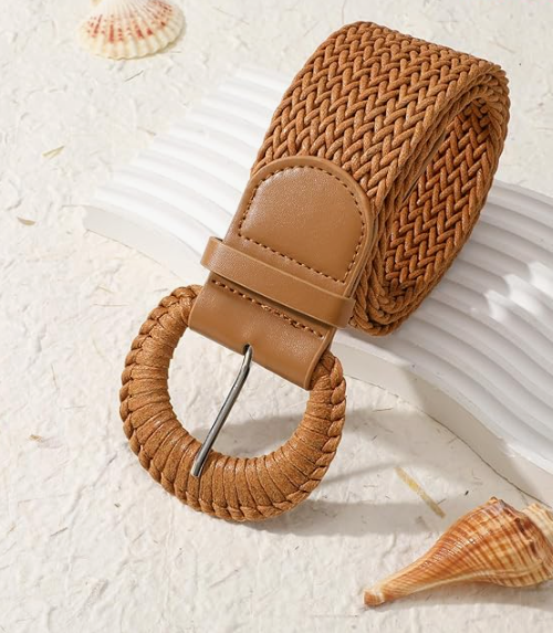 Wide Braided Woven Waist Belt for Women's Dresses