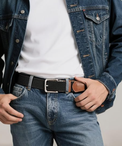 Reversible Stretch Braided Belt for Men