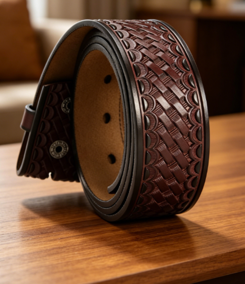 Full Grain Leather Casual Belt for Jeans