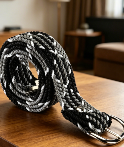Adjustable Braided Nylon Belt for Men