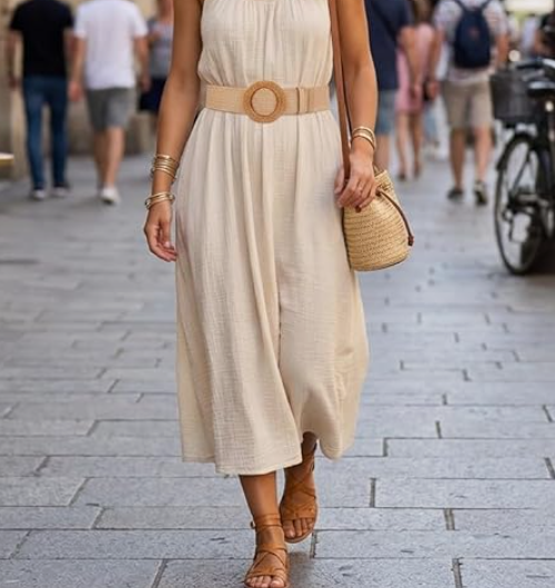 Elastic Straw Woven Wide Waist Belt